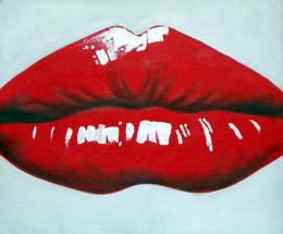 tableau moderne lèvres rouges