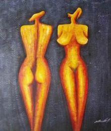 tableau moderne silhouette femme nue