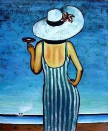 tableau femme en bord de plage