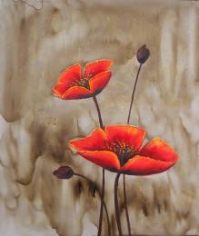 tableau moderne coquelicot