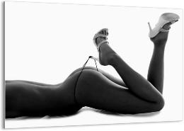 tableau impression sur verre femme nue noir et blanc