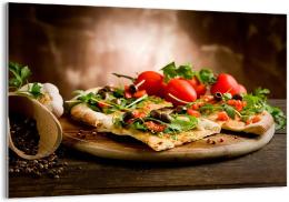 tableau cuisine impression sur verre pizza