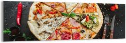 tableau panoramique sur verre cuisine pizza