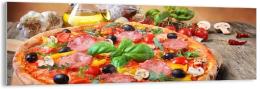 tableau panoramique sur verre cuisine pizza basilic