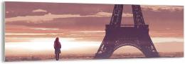 tableau sur verre Tour Eiffel Paris coucher de soleil