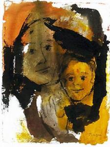 tableau moderne femme et son enfant