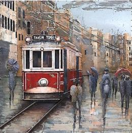 tableau art métal tramway Lisbonne